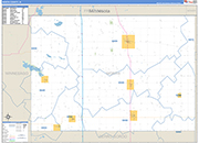 Worth County Wall Map Basic Style