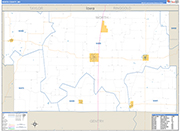 Worth County Wall Map Basic Style