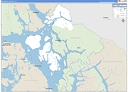 Wrangell County Wall Map Basic Style