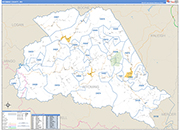 Wyoming County Wall Map Basic Style