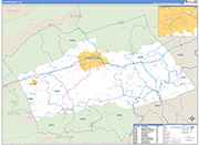 Wythe County Wall Map Basic Style