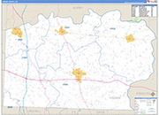 Yadkin County Wall Map Basic Style
