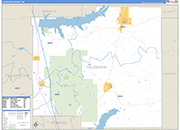 Yalobusha County Wall Map Basic Style