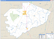 Yazoo County Wall Map Basic Style