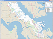 York County Wall Map Basic Style