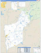 Yuba County Wall Map Basic Style