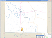 Zavala County Wall Map Basic Style