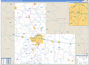 Abilene Metro Area Wall Map Basic Style