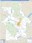 Alexandria Metro Area Wall Map Basic Style