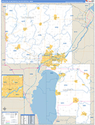 Appleton Metro Area Wall Map Basic Style