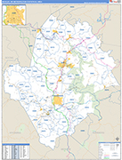 Beckley Metro Area Wall Map Basic Style
