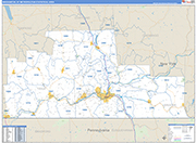 Binghamton Metro Area Wall Map Basic Style