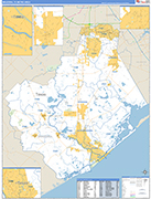 Brazoria Metro Area Wall Map Basic Style