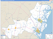 Brunswick Metro Area Wall Map Basic Style