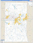 Burlington Metro Area Wall Map Basic Style