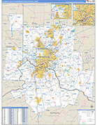 Cincinnati Metro Area Wall Map Basic Style