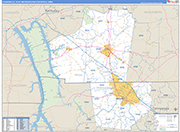 Clarksville Metro Area Wall Map Basic Style