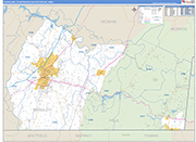 Cleveland Metro Area Wall Map Basic Style