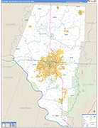 Columbia Metro Area Wall Map Basic Style
