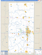 Danville Metro Area Wall Map Basic Style