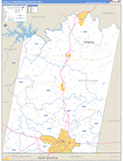 Danville Metro Area Wall Map Basic Style