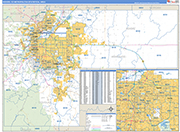 Denver Metro Area Wall Map Basic Style