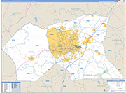 Fayetteville Metro Area Wall Map Basic Style
