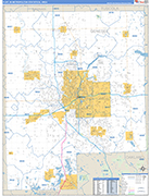Flint Metro Area Wall Map Basic Style