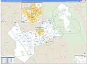 Fresno Metro Area Wall Map Basic Style