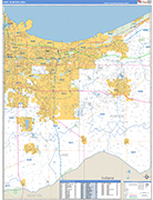 Gary Metro Area Wall Map Basic Style