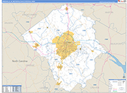 Greenville Metro Area Wall Map Basic Style