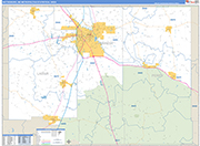 Hattiesburg Metro Area Wall Map Basic Style