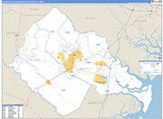 Hinesville Metro Area Wall Map Basic Style