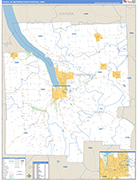 Ithaca Metro Area Wall Map Basic Style