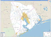 Jacksonville Metro Area Wall Map Basic Style