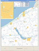 Jamestown Metro Area Wall Map Basic Style