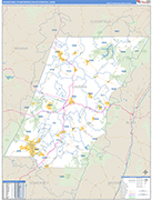 Johnstown Metro Area Wall Map Basic Style