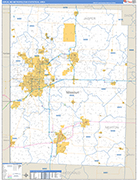 Joplin Metro Area Wall Map Basic Style