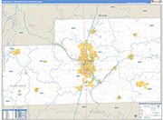 Kankakee Metro Area Wall Map Basic Style