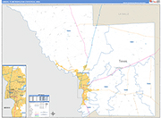 Laredo Metro Area Wall Map Basic Style