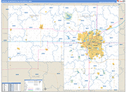 Lincoln Metro Area Wall Map Basic Style