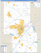 Mansfield Metro Area Wall Map Basic Style