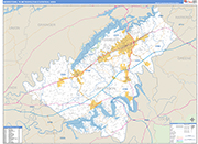 Morristown Metro Area Wall Map Basic Style