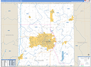 Muncie Metro Area Wall Map Basic Style