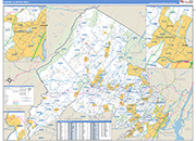 Newark Metro Area Wall Map Basic Style