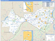 Newburgh Metro Area Wall Map Basic Style