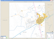 Odessa Metro Area Wall Map Basic Style