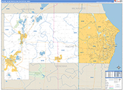 Racine Metro Area Wall Map Basic Style