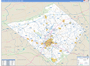 Reading Metro Area Wall Map Basic Style