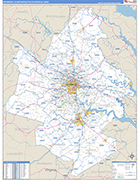 Richmond Metro Area Wall Map Basic Style
